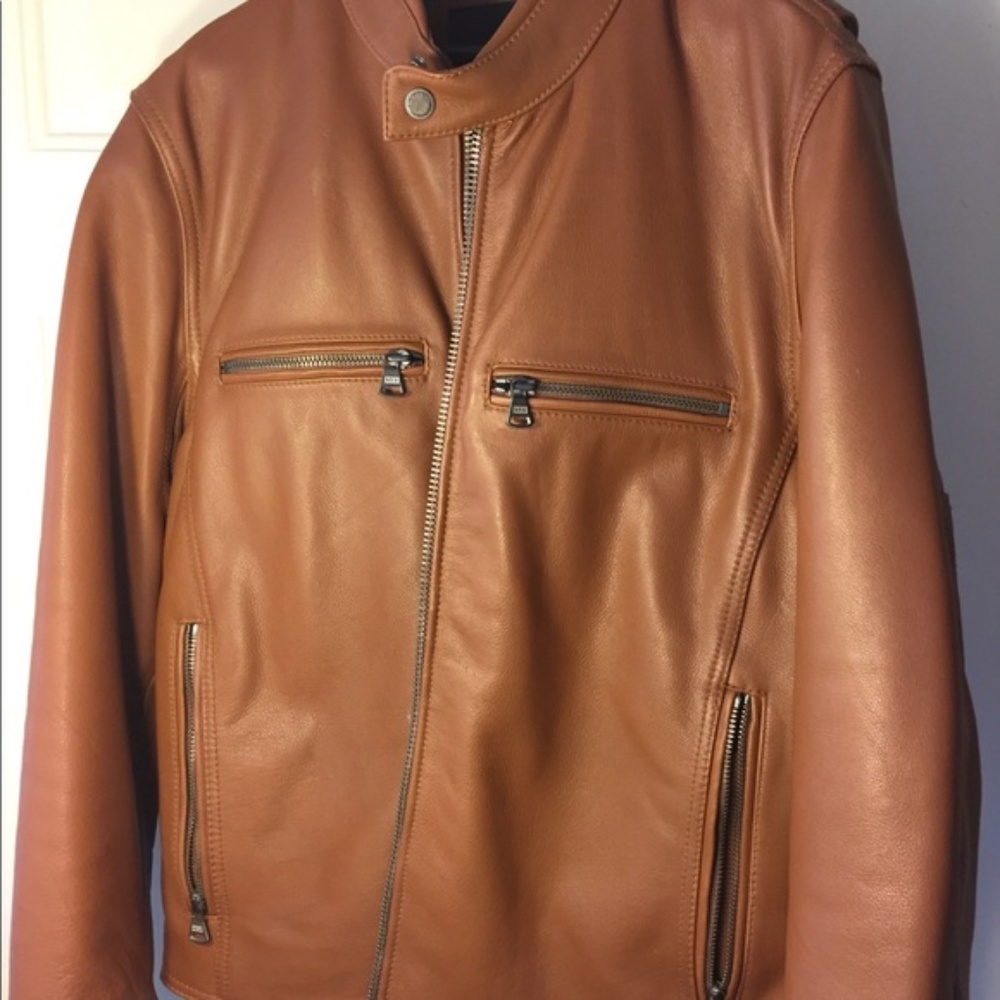 Marc New York Leather Moto Jacket Size M